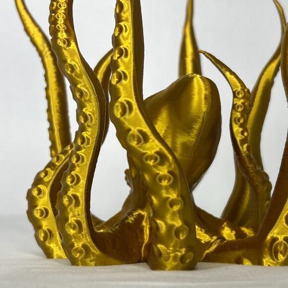 Gold Octopus Figurine Decorative Art 5" Tentacles - Picture 3 of 7